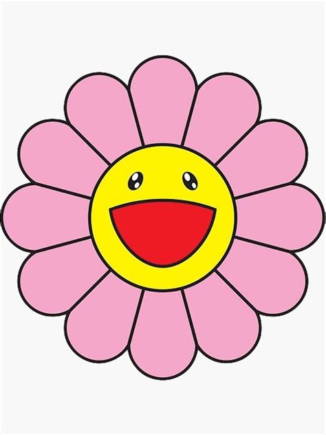 Download this murakami flower vector, shape, trend, murakami transparent png or vector file for free. 'Takashi Murakami Pink Flower' Sticker by andi0521 | Indie ...