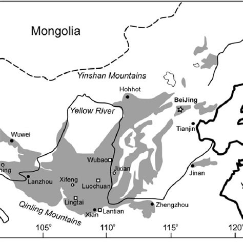 Schematic Map Of The Chinese Loess Plateau Showing The Sampling Sites Download Scientific