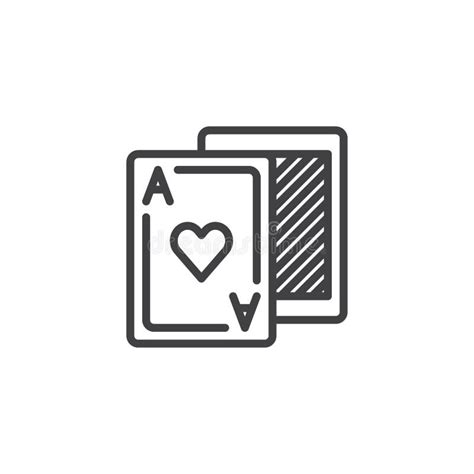 Playing Cards Filled Outline Icon Stock Vector Illustration Of Color