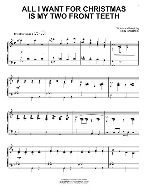 All I Want For Christmas Is My Two Front Teeth Sheet Music Direct