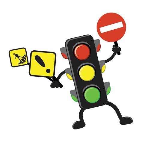 Illustration Of Traffic Light With Traffic Sign 5666601 Vector Art At