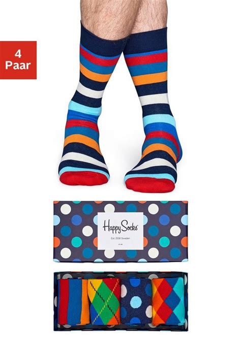 Happy Socks Socken Box 4 Paar Mit Verschiedenen Mustern In Der Box Online Kaufen Otto