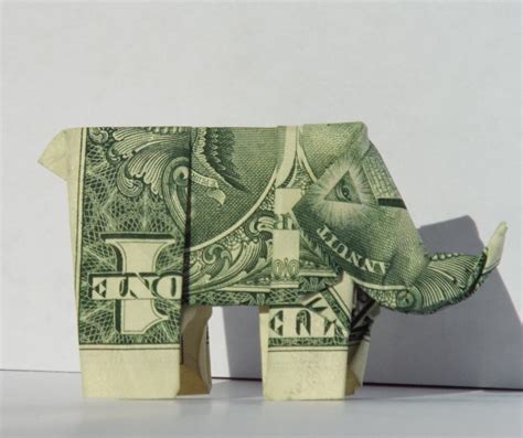 Dollar Bill Origami Elephantrhino