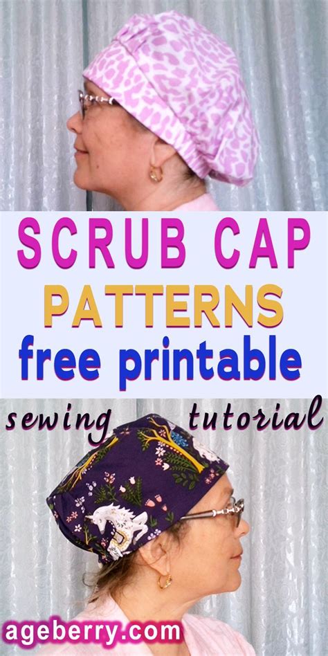 Scrub caps printable pattern and how to diy tutorial. Sewing tutorial on how to sew a scrub cap plus 2 free printable scrub cap patterns | Scrub caps ...