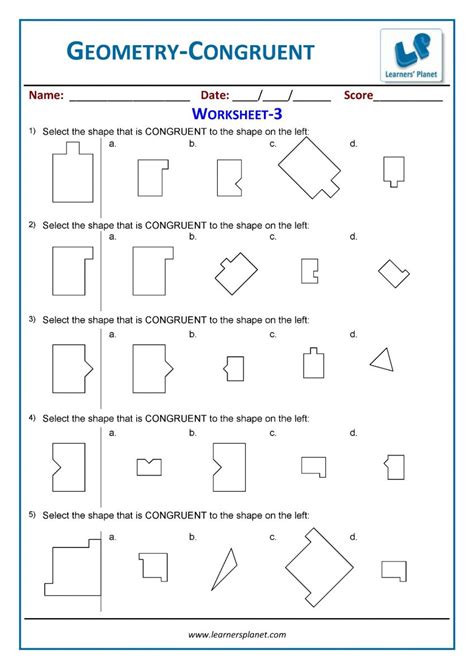 Printable Geometry Worksheets 3rd Grade Math