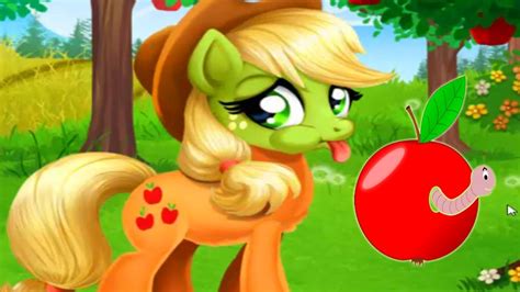 Applejack Eats Worm And Gets Sick My Little Pony Stomach Care Doctor