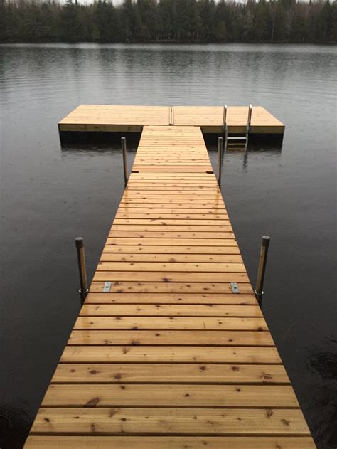 Simpson Floating Wood Dock in Maine by DockGuys.com