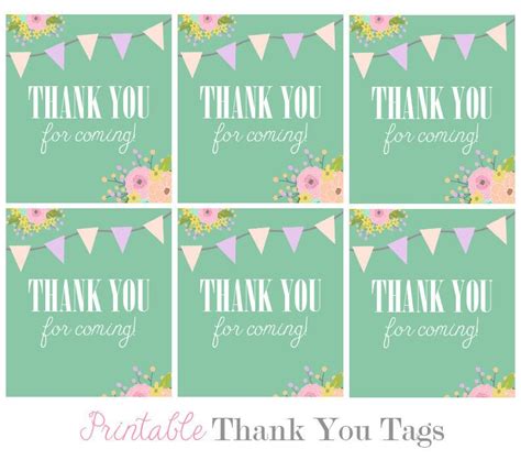 Thanking the guests for attending your baby shower is the final step in making your gathering of baby shower a success. Favor Tags Digital Floral Teal Bunting Thank by StudioTwentyNine | Thank you tags, Favor tags ...