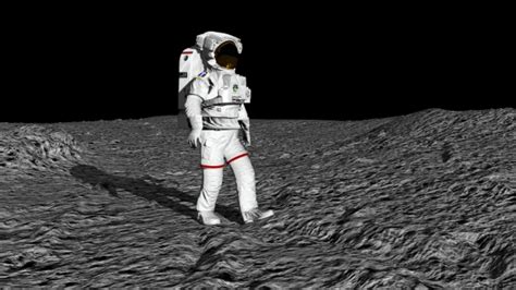 Astronaut Walking On The Moon And Admiring The Beautiful Earth Motion