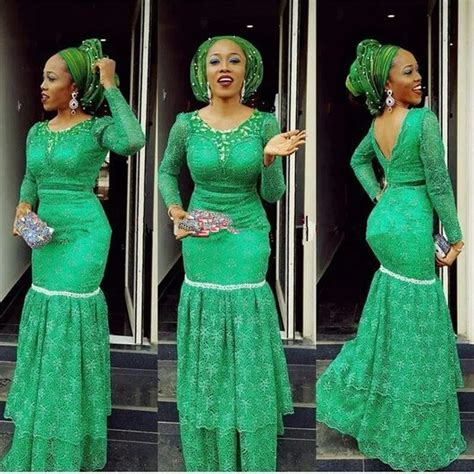 2017 Nigeria Green Lace Mother Mother Of The Bride Dress Open Back Wedding Party Gowns Custom