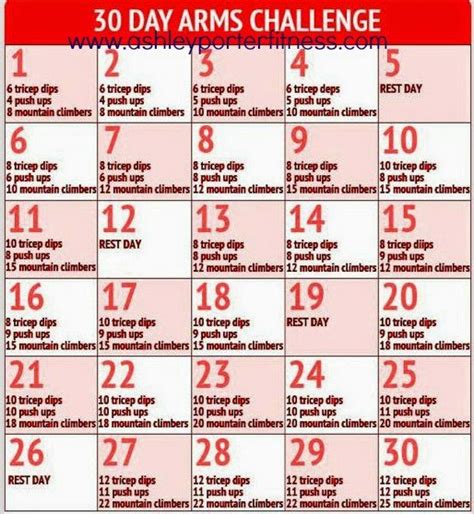 When it comes to body goals, exercise is only part of the equation. 30 Day Arm Challenge! Free to everyone and NO weights ...