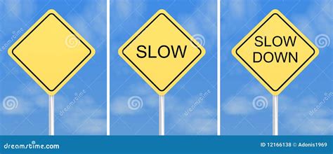 Slow Down Traffic Signs Royalty Free Stock Image