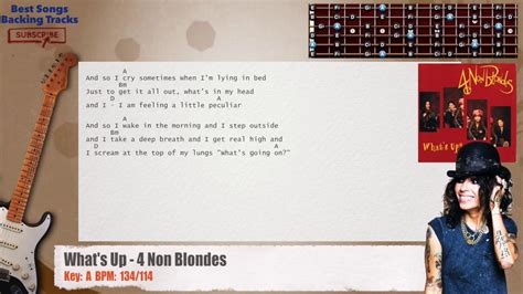 What S Up Non Blondes Guitar Backing Track With Chords And Lyrics