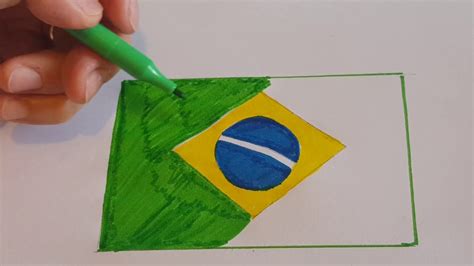 Como Desenhar A Bandeira Do Brasil Passo A Passo Youtube