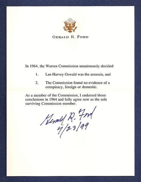 Find great designs for president letterhead on zazzle. Lot Detail - President Gerald R. Ford Signed Warren ...