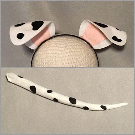 Dalmatian Ears Tutu Collar Face Mask Dalmation Black And White Etsy