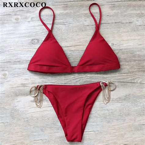 Buy Rxrxcoco Brand Bikinis Women Set Sexy Chain Design