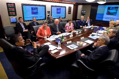 Rhodes during a video conference in the white house situation room. Your Next Event Needs Its Own War Room | Guidebook