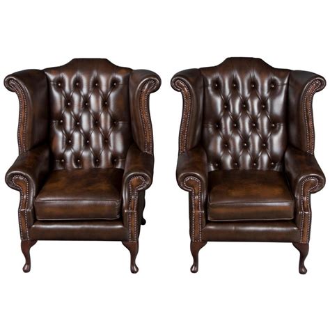 Newest oldest price ascending price descending relevance. Pair of Brown Tufted Leather Wingback Armchairs For Sale ...