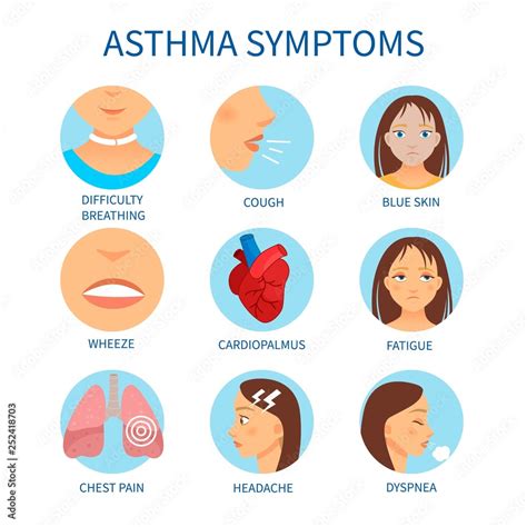 vector poster asthma symptoms information on the disease stock vector adobe stock