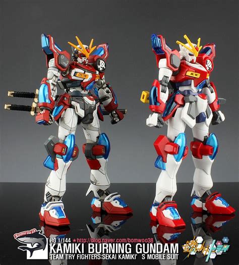 Hgbf 1144 Kamiki Burning Gundam Customized Build Gundam Gundam Build Fighters Gundam Toys