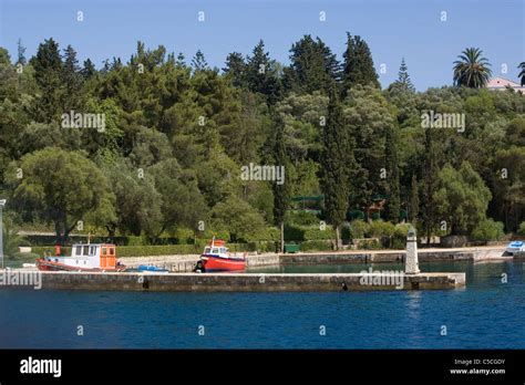 Greece Ionian Islands Lefkada Skorpios Island Onassis Home Stock