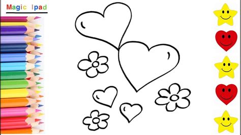 Como Dibujar Corazones Y Flores Dibujos Ni Os How To Draw Hearts