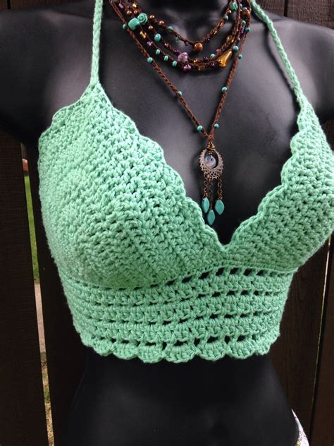 crochet bikini top crochet bralette mint green bikini top
