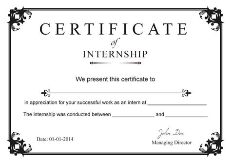 Design Internship Certificate Freelancer