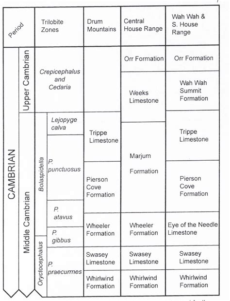 Table 1 From Sequence Stratigraphy Of The Middle Cambrian Marjum