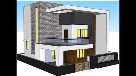 How to draw a Modern Home Exterior in Sketchup / pencil ...
