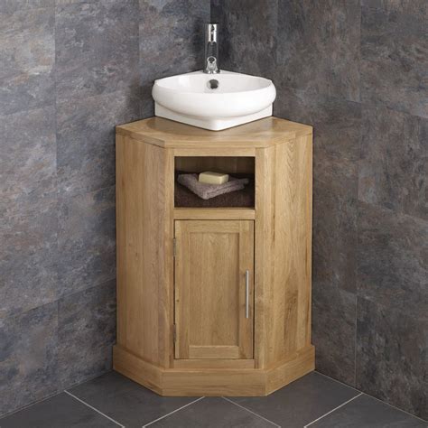Corner Oak Vanity Unit And Ceramic Basin Plumbing Superstore®