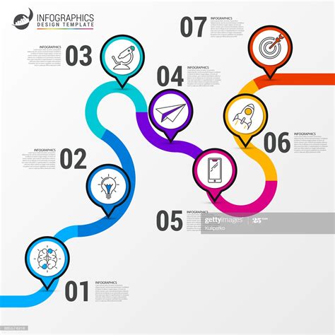 Abstract Colorful Business Path Timeline Infographic Template Way
