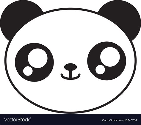 Panda Bear Kawaii Cute Animal Icon Royalty Free Vector Image