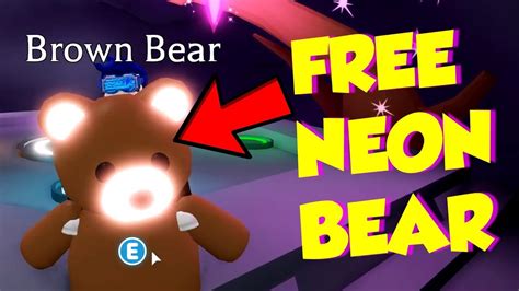 How To Get A Free Neon Bear Adopt Me Jungle Pets Update Youtube