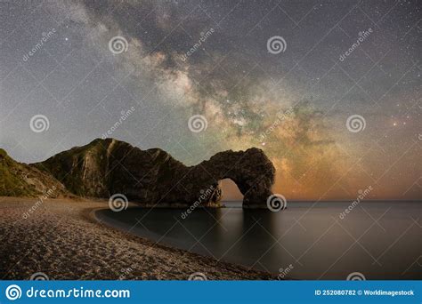 The Milky Way In The Skies Above Durdle Door Stock Photo Image Of