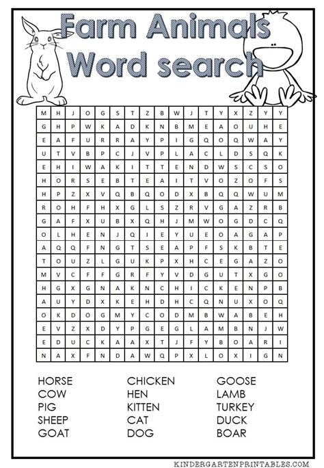 Kids Word Search Word Search Puzzles Animal Worksheets Animal