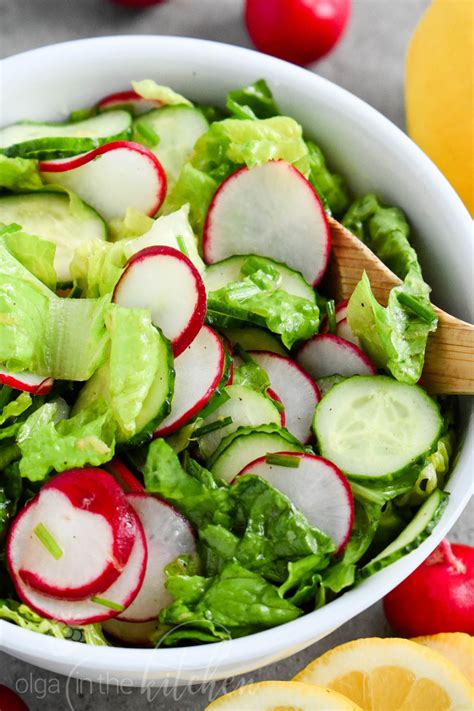 Lettuce Radish Salad With Lemon Vinaigrette Olga In The Kitchen