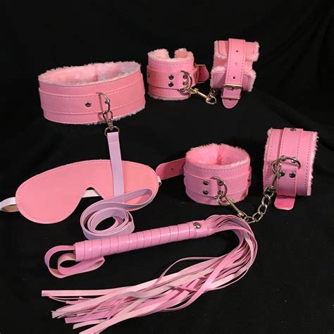 pink full ddlg bdsm set collar leash handcuffs anklecuffs etsy