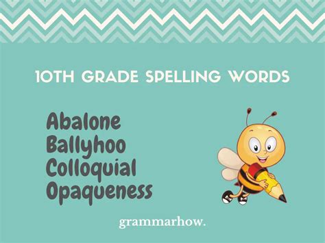 10th Grade Spelling Words Printable Pdf List Trendradars