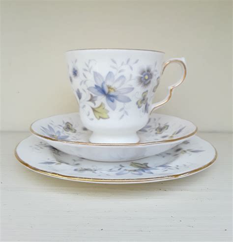 Colclough Rhapsody In Blue Bone China Tea Cup Saucer And Etsy UK