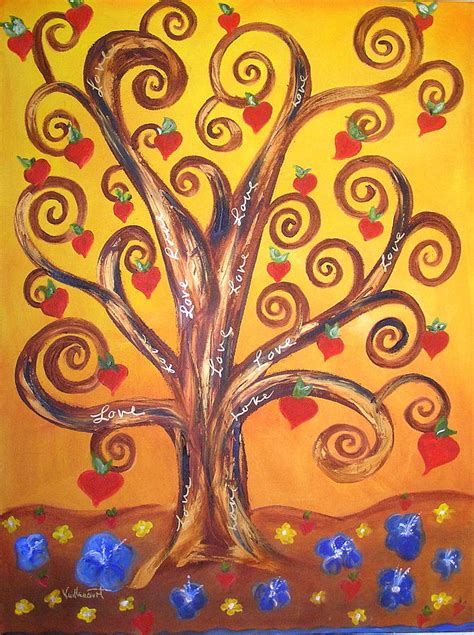 Tree Of Life And Love Painting By Sandy Vaillancourt