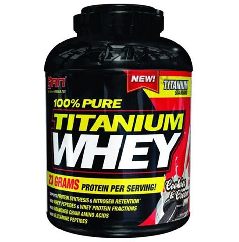 San 100 Pure Titanium Whey Protein Powder Cookies And Cream Buy Box Of 5 0 Lb Powder At Best