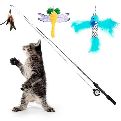 Buy Pawaboo Cat Feather Toys 4 Pack Interactive Cat Feather Teaser