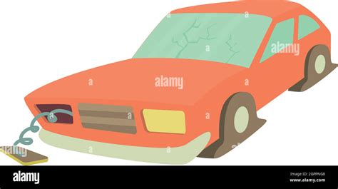 Broken Car Icon Cartoon Style Stock Vector Image And Art Alamy