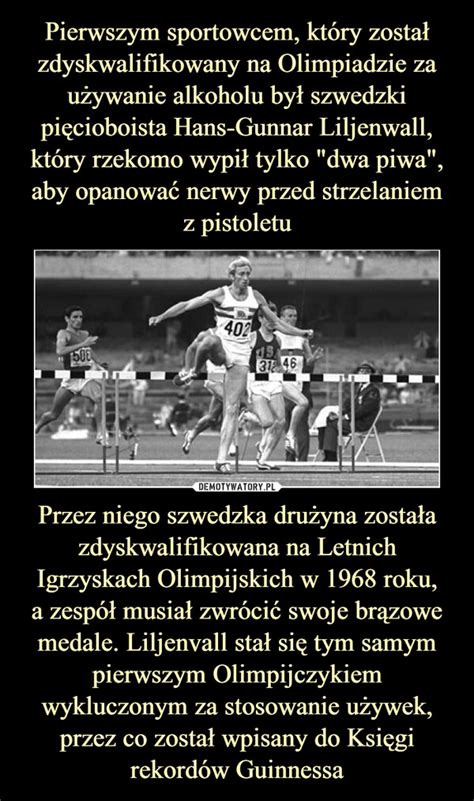 Pierwszym sportowcem który został zdyskwalifikowany na Olimpiadzie za