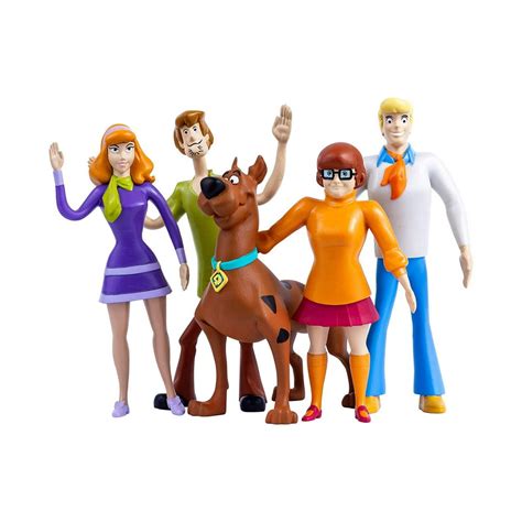 Nj Croce Scooby Doo 5pc Bendable Figure Set With Scooby Doo Shaggy Daphne Velma And Fred