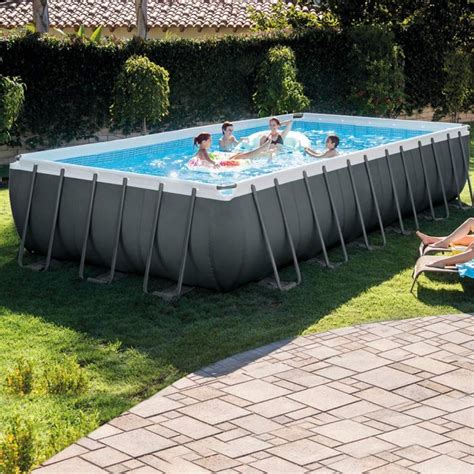 Intex Ultra Xtr Rectangular Frame Pool Set 24ft X 12ft X 52in With Sand