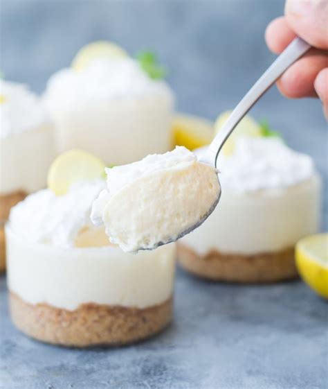 A Smooth Creamy No Bake Lemon Cheesecake Jars With Is Low Carb Without