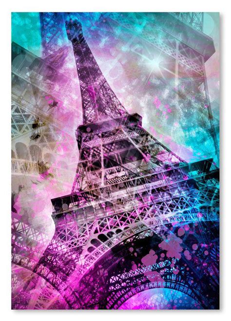 Pop Art Paris Eiffel Tower On Paper By Melanie Viola Graphic Art